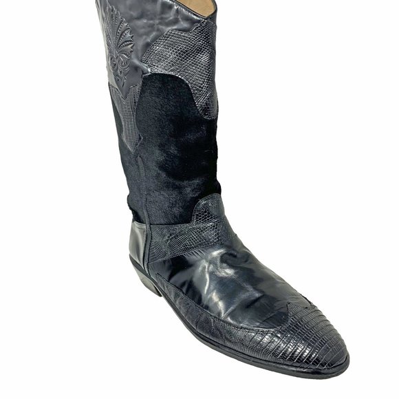 R Martegani Handmade‎ Leather Lizard and Calves Hair Midcalf Boot main image 8